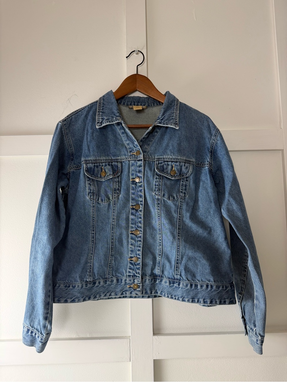 Vintage Cotton Ginny Blue Denim Button Front Jean Jacket 100% Cotton